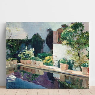 Palais de l'Étang, jardins royaux de Séville - Joaquin Sorolla | Reproduction Tableau Décoration murale affiche copie