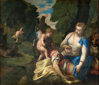 Venus gråtande Adonis - Paolo Véronèse — vy av konstverket