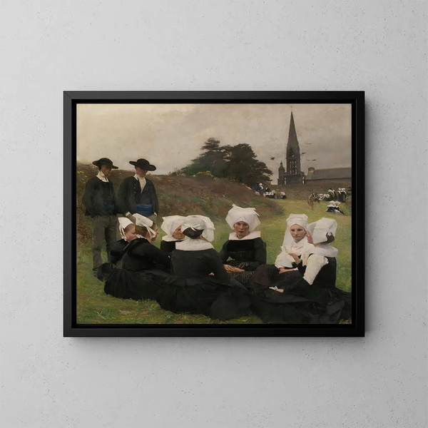 kvinnor från Bretagne vid en pardonsceremoni - Pascal-Adolphe-Jean Dagnan-Bouveret — inramlat konstverk på väggen