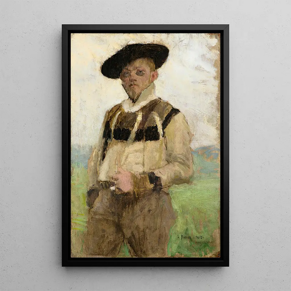 porträtt av Jules Alexis Muenier - Pascal-Adolphe-Jean Dagnan-Bouveret — inramlat konstverk på väggen