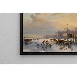 Patineurs sur l'IJ, Amsterdam - Nicolaas Johannes Roosenboom | Reproduction Tableau Décoration murale affiche copie