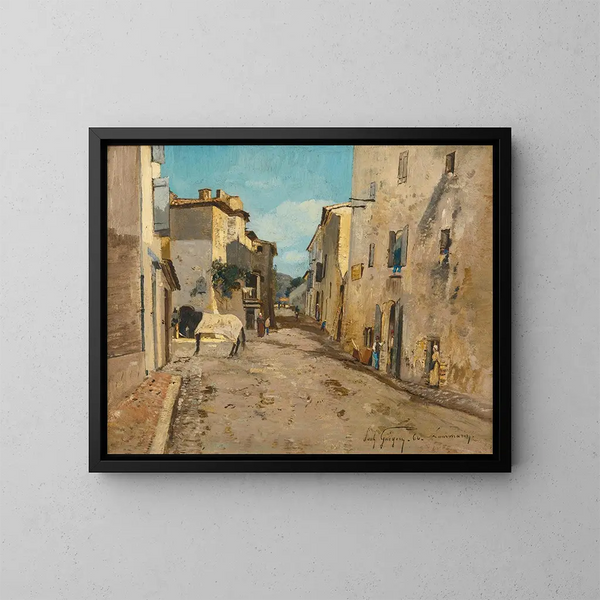 Rue Lourmarin, Vaucluse - Paul-Camille Guigou — inramlat konstverk på väggen