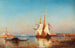 segelbåtar i Venedig på avstånd - Paul-Charles-Emmanuel Gallard-Lépinay — vy av konstverket