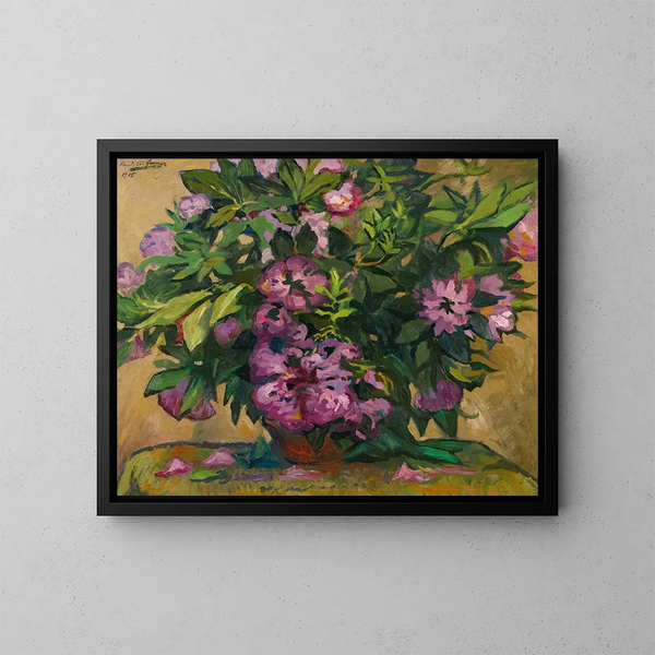 Bouquet de fleurs - Paul-Élie Gernez — inramlat konstverk på väggen