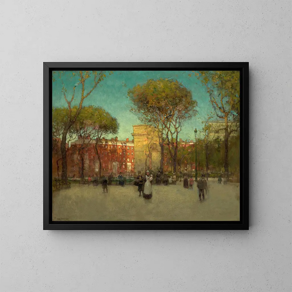Washington Square, New York - Paul Cornoyer — inramlat konstverk på väggen