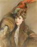 Dame au chapeau de plumes - Paul César Helleu — vy av konstverket