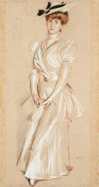 Paul Csar Helleu - Portrait of Madame Helleu in boating costume.webp
