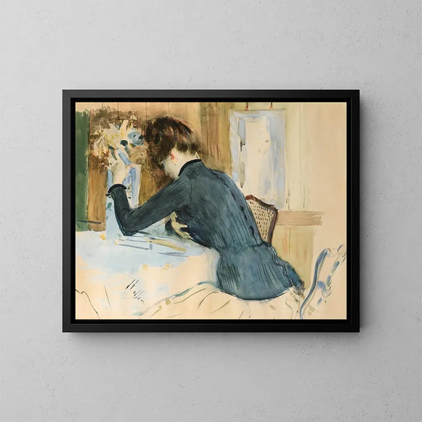 Portrait av en ung flickas profil - Paul César Helleu — inramlat konstverk på väggen