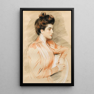 Paul Csar Helleu - Profile Portrait Of Elisabeth Van Biema.webp