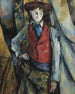 pojke i röd väst - Paul Cézanne — vy av konstverket