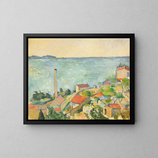 La mer à l'Estaque - Paul Cézanne — inramlat konstverk på väggen