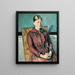 Madame Cézanne i en gul stol - Paul Cézanne — inramlat konstverk på väggen