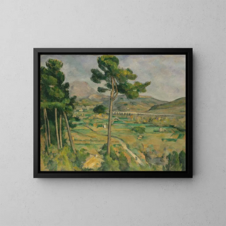 Mont Sainte-Victoire och viadukten i floddalen Arc - Paul Cézanne — inramlat konstverk på väggen