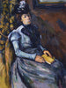 en sittande kvinna i blått - Paul Cézanne — vy av konstverket