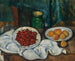 Naturtavla med körsbär och persikor - Paul Cézanne — vy av konstverket