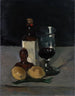 naturtavla med glasflaska och citroner - Paul Cézanne — vy av konstverket