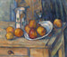 naturtavla med en mjölkkanna och frukt - Paul Cézanne — vy av konstverket