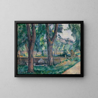 La piscine au Jas de Bouffan - Paul Cézanne — inramlat konstverk på väggen