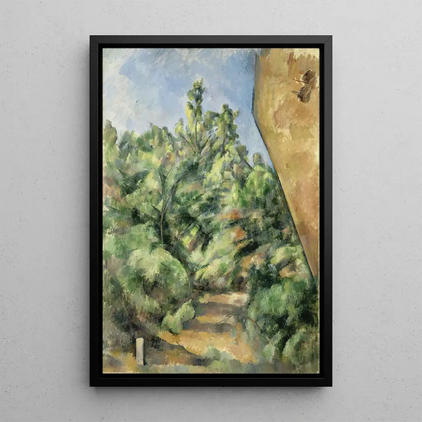 Le rocher rouge - Paul Cézanne — inramlat konstverk på väggen