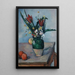 Le vase de tulipes - Paul Cézanne — inramlat konstverk på väggen