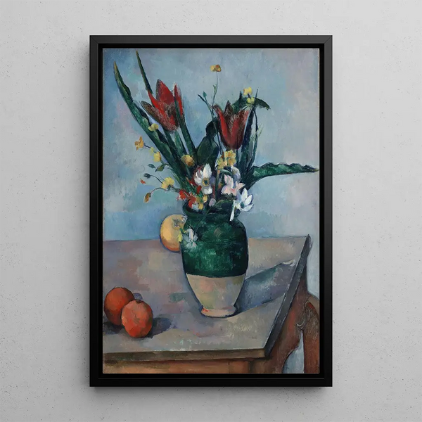 Le vase de tulipes - Paul Cézanne — inramlat konstverk på väggen
