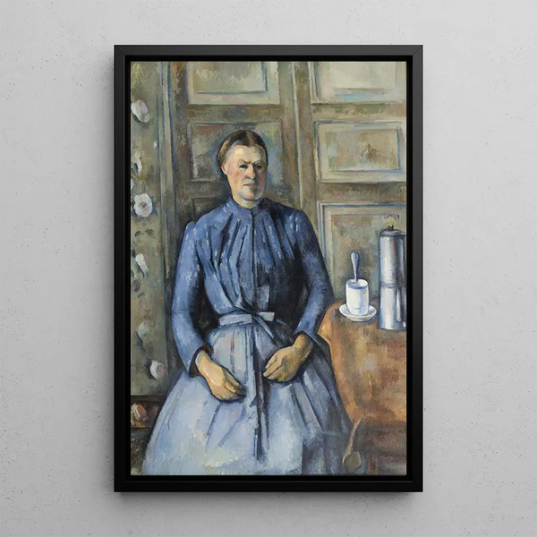 Kvinnor vid kaffekannan - Paul Cézanne — inramlat konstverk på väggen