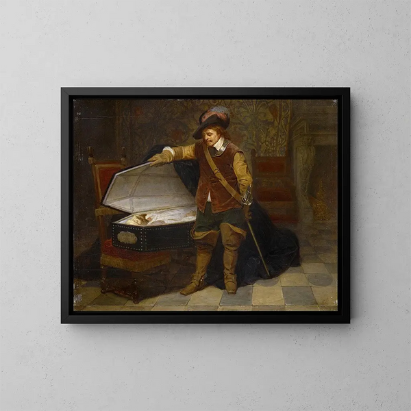 Cromwell och Karl I - Paul Delaroche — inramlat konstverk på väggen