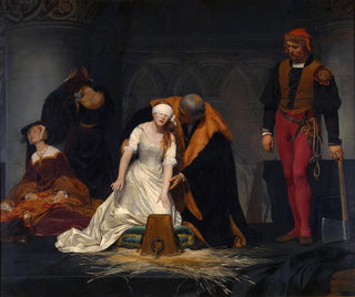 Långt Konsttryck av Lady Jane Grey:s avrättning vid Tower of London 1554 - Paul Delaroche — vy av konstverket