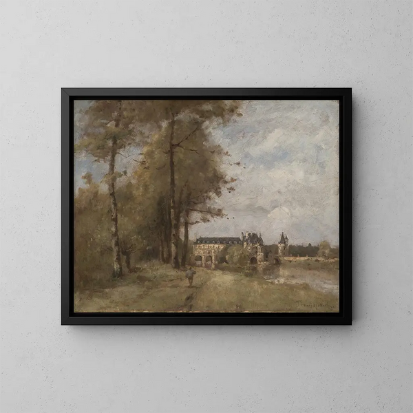 Le château de Chenonceau - Paul Désiré Trouillebert — inramlat konstverk på väggen