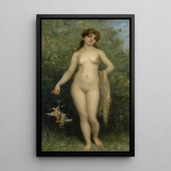 Nu aux oiseaux - Paul Désiré Trouillebert — inramlat konstverk på väggen