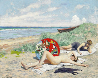 Paul Fischer - To piger og en japansk parasol p Hornbk strand.webp