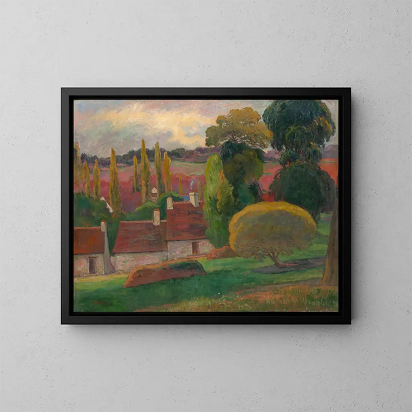 En gård i Bretagne - Paul Gauguin — inramlat konstverk på väggen