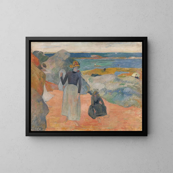Strandscen - Paul Gauguin — inramlat konstverk på väggen