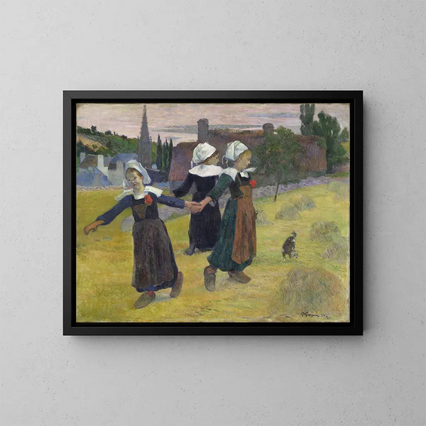 Filles bretonnes dansant à Pont-Aven - Paul Gauguin — inramlat konstverk på väggen