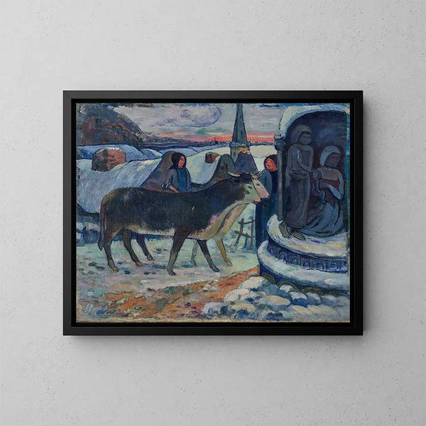 Natt av jul, välsignelsen av oxarna - Paul Gauguin — inramlat konstverk på väggen