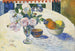 blommor och fruktskål på ett bord - Paul Gauguin — vy av konstverket