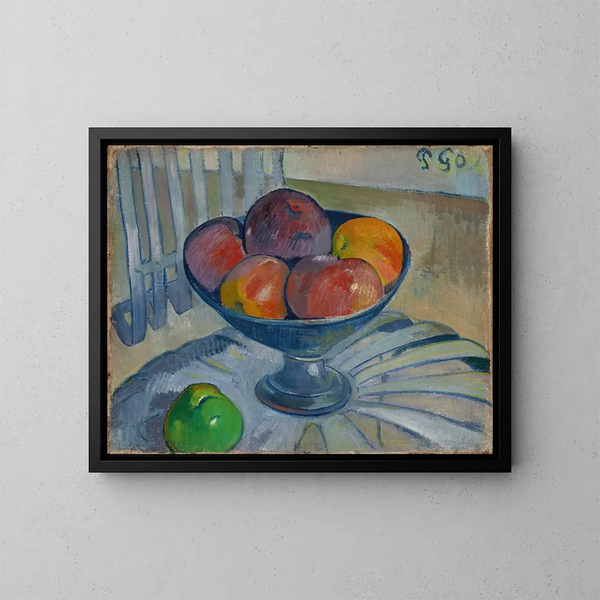 fruktfat på en trädgårdsstol - Paul Gauguin — inramlat konstverk på väggen