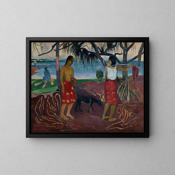 Le Raro te Oviri under pandanus - Paul Gauguin — inramlat konstverk på väggen