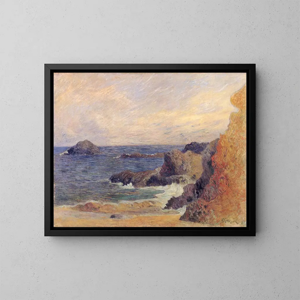La Côte rocheuse eller Rochers vid havet - Paul Gauguin — inramlat konstverk på väggen