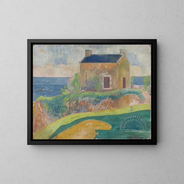 La Maison du pendu - Paul Gauguin — inramlat konstverk på väggen