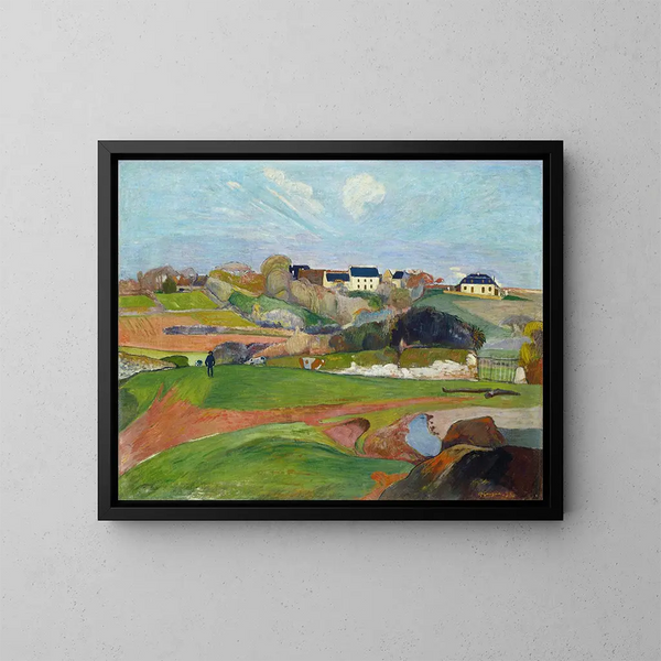 Landskap vid Le Pouldu - Paul Gauguin — inramlat konstverk på väggen