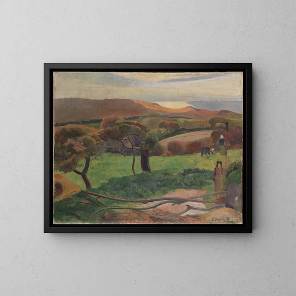 Landskap av Bretagne - Paul Gauguin — inramlat konstverk på väggen