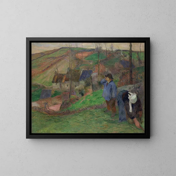 Landskap av Bretagne - Paul Gauguin — inramlat konstverk på väggen