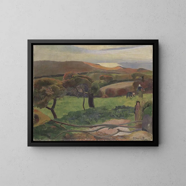 Les Champs au bord de la mer - Paul Gauguin — inramlat konstverk på väggen