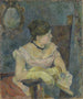 Madame Mette Gauguin i aftonklänning - Paul Gauguin — vy av konstverket