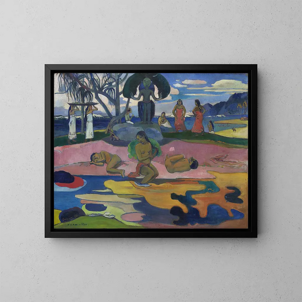 Le jour des dieux - Paul Gauguin — inramlat konstverk på väggen