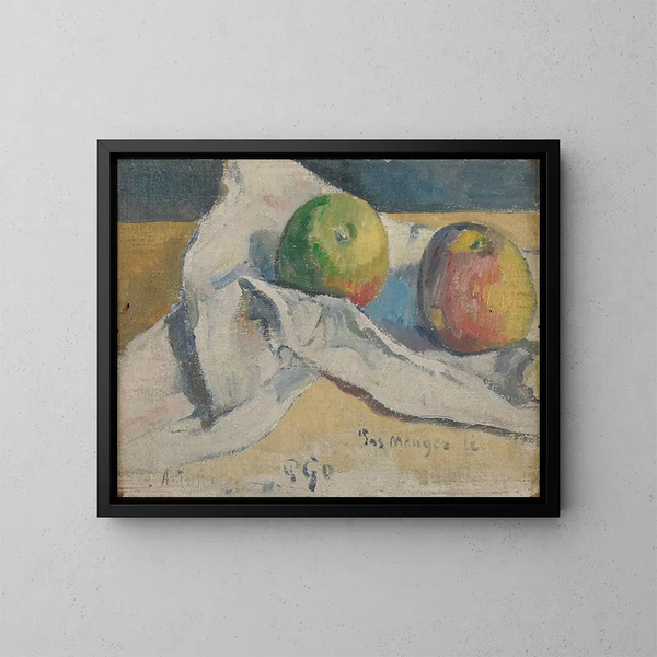 Naturmörker med äpplen - Paul Gauguin — inramlat konstverk på väggen