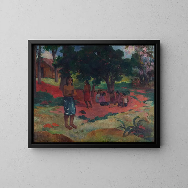 Mots chuchotés Parau Parau - Paul Gauguin — inramlat konstverk på väggen