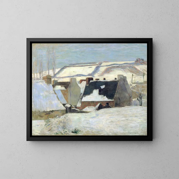 Pont-Aven under snön eller Snöeffekt - Paul Gauguin — inramlat konstverk på väggen