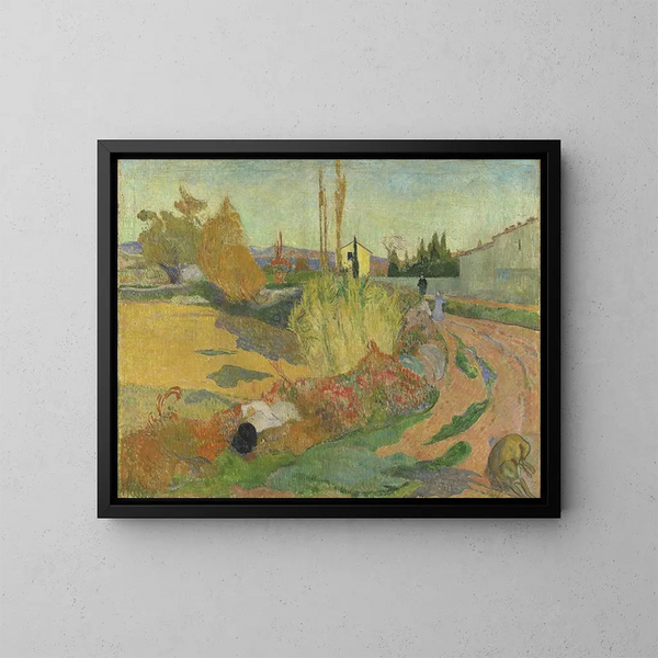 nära Arles eller Le Mas d'Arles - Paul Gauguin — inramlat konstverk på väggen